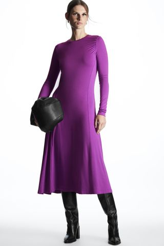 COS + Long Sleeve Jersey Midi Dress