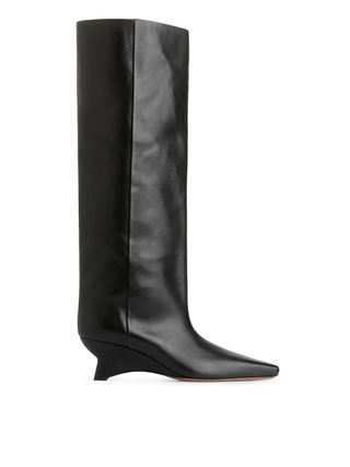 Arket + Wide-Shafted Leather Boots