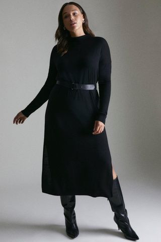 Karen Millen + Plus Size Cashmere Midi Dress