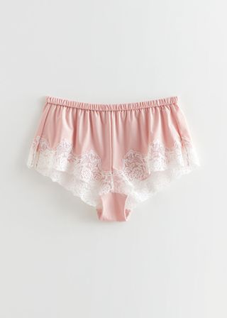 & Other Stories + Lace-Trimmed Mini Shorts