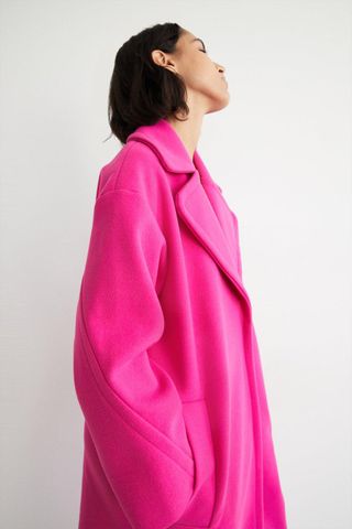 Warehouse + Oversized Collar Cosy Knit Maxi Coat