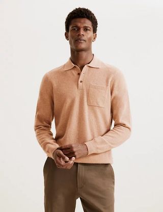 Autograph + Pure Cashmere Knitted Polo Shirt