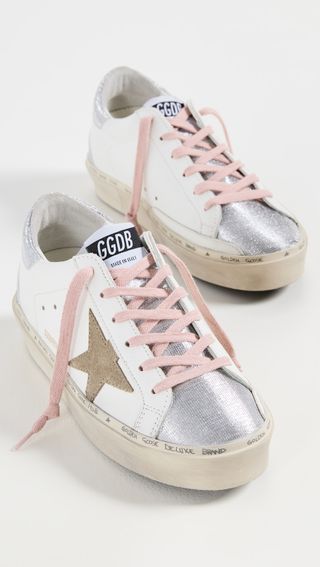 Golden Goose + Hi Star Classic Sneakers With Spur Glitter Toe