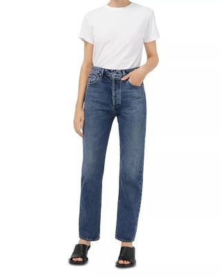 Agolde + High Rise Straight Leg Jeans In Portrait