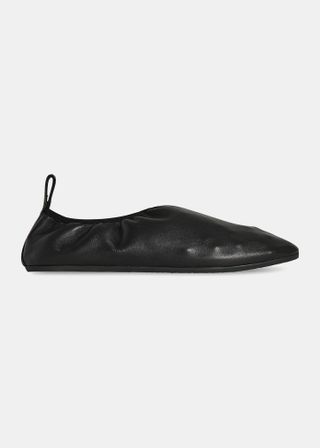 The Row + Ozzy Nappa Leather Ballet Slippers in Black