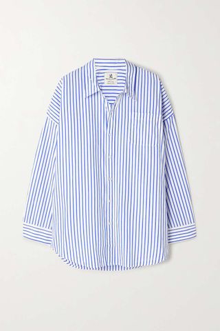 Denimist + Oversized Striped Cotton-Poplin Shirt