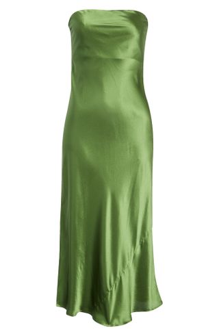 Reformation + Joanne Strapless Silk Midi Dress