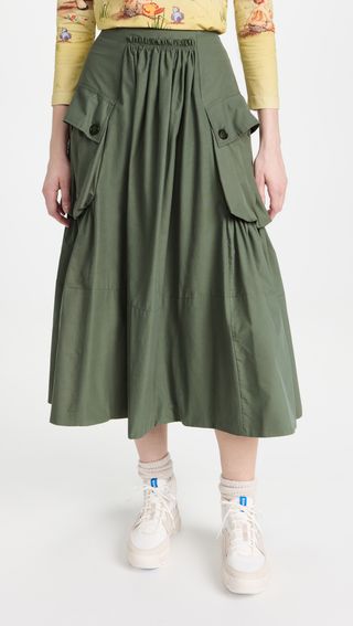 Molly Goddard + A Line Skirt With Patch Pockets