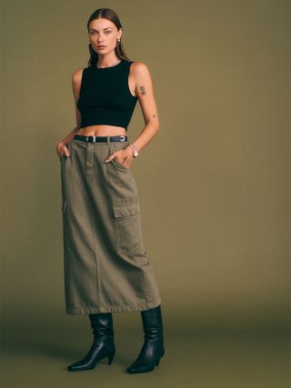 Reformation + Maggi Cargo Midi Skirt