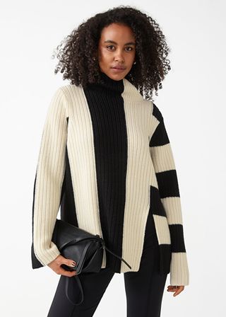 & Other Stories + Slouchy Ribbed Mock Neck Sweater