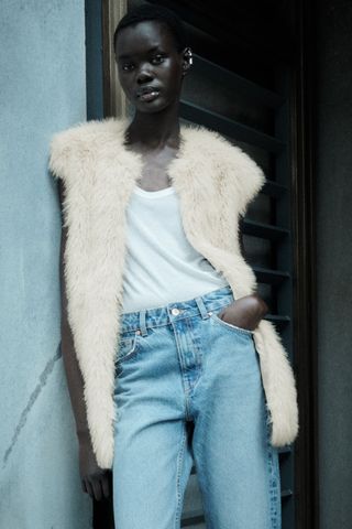 Zara + Faux Fur Vest