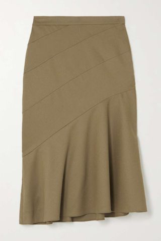 Theory + Paneled Wool-Twill Skirt