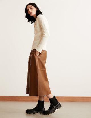 Marks & Spencer + Leather Midaxi A-Line Skirt