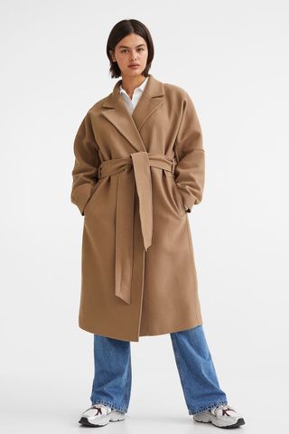 H&M + Oversized Tie-Belt Coat