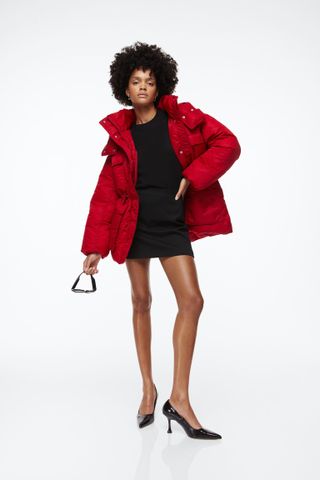 H&M + Drawstring-Waist Puffer Jacket