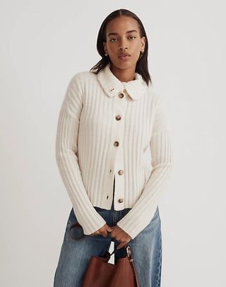 Madewell + Oversize-Collar Cardigan Sweater