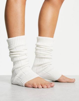 ASOS Design + ASOS Design Knitted Leg Warmer in White