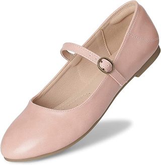 Trary Store + Trary Mary Jane Shoes with Adjustable Strap - Comfortable Dressy Walking Ballet Flats for Women