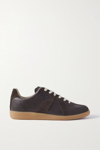 Maison Margiela + Replica Leather and Suede Sneakers
