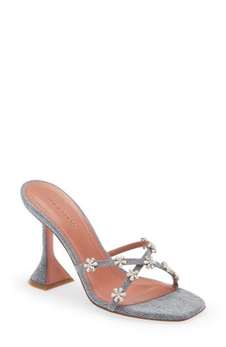 Amina Muaddi + Lily Crystal Embellished Slide Sandals