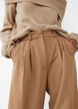 & Other Stories + Wool Blend Pleated Trousers