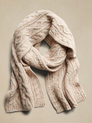 Banana Republic + Italian Wool-Blend Cable Knit Scarf