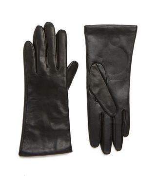 Nordstrom + Cashmere Lined Leather Touchscreen Gloves