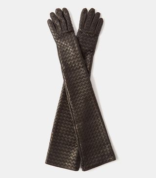 Bottega Veneta + Intrecciato-Leather Long Gloves