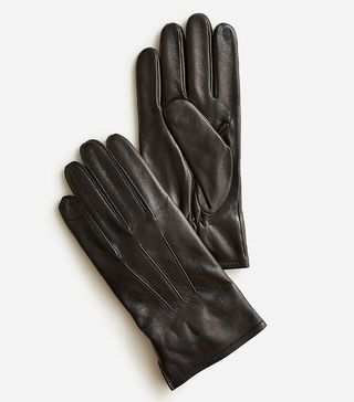 J.Crew + Cashmere-Lined Leather Gloves