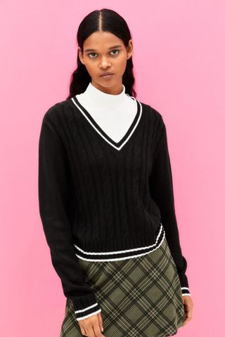 H&M + V-Neck Cable-Knit Sweater