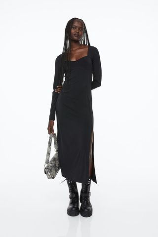 H&M + Long-Sleeved Jersey Dress