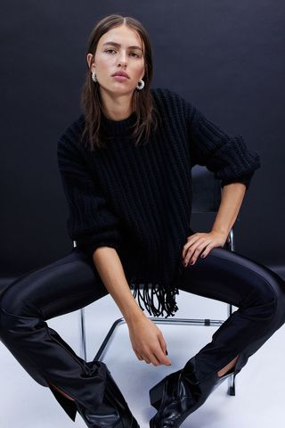 H&M + Fringe-Trimmed Sweater