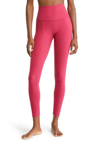 Fabletics OASIS PureLux High-Waisted Leggings Leopard Pink Green