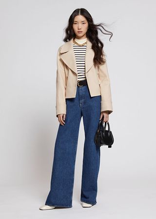 & Other Stories + Relaxed Cropped Pea Coat