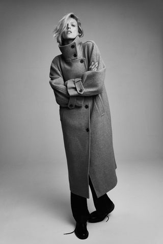 Zara + Wool Blend Oversize Coat