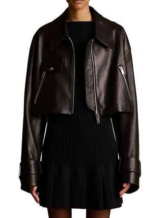 Khaite + Flinn Cropped Leather Jacket
