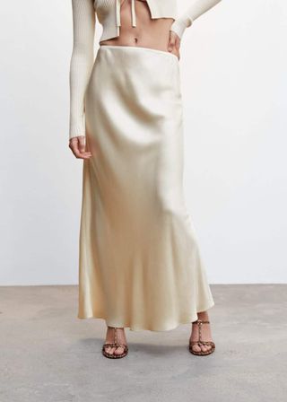 Mango + Satin Long Skirt