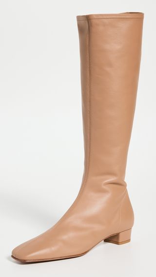 By Far + Edie Nude Leather Boots