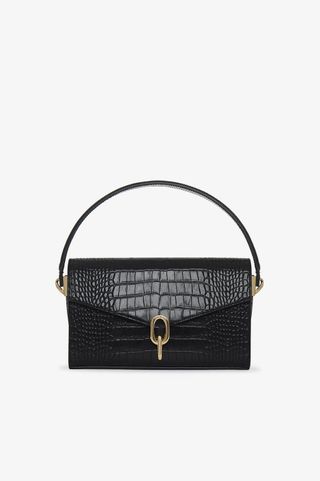 Anine Bing + Black Embossed Colette Bag