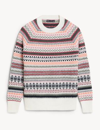 M&S Collection + Recycled Blend Fair Isle Relaxed Jumper