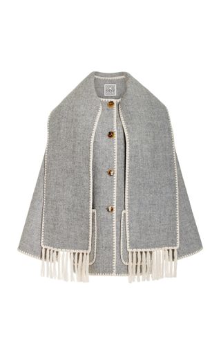 Toteme + Oversized Wool-Blend Scarf Jacket