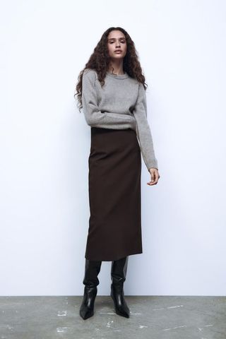 Zara + Straight Slit Skirt