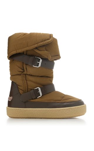 Isabel Marant + Zenora Leather-Trimmed Nylon Puffer Boots