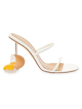 Loewe + Broken-Egg High-Heel Leather Sandals