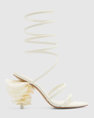 Cult Gaia + Kuni Flower Petal Ankle-Coil Sandals