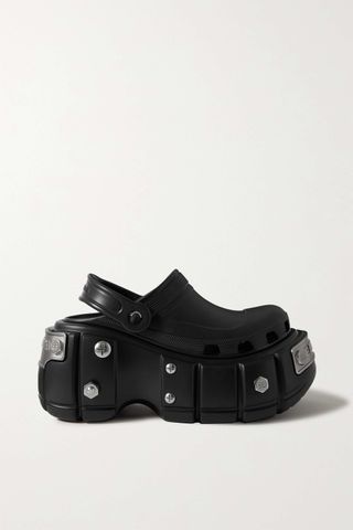 Balenciaga + Crocs + Studded Rubber Slingback Platform Sandals