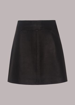 Whistles + Leather A Line Skirt