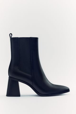 Zara + Geometric Heeled Ankle Boots