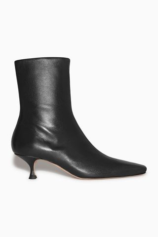 COS + Kitten-Heel Leather Sock Boots