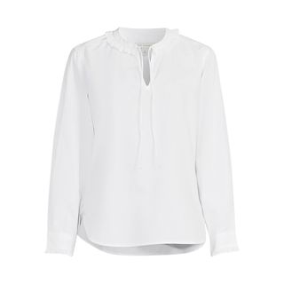 Free Assembly + Ruffle Collar Top with Long Sleeves